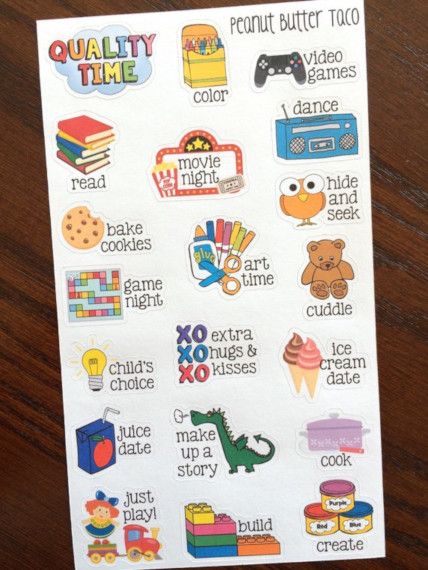cute family time activity planner stickers