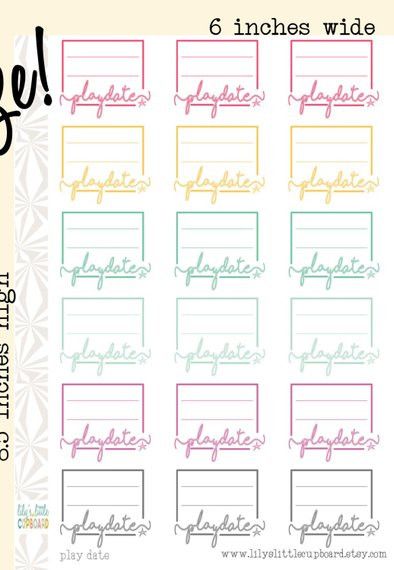 play date planner stickers