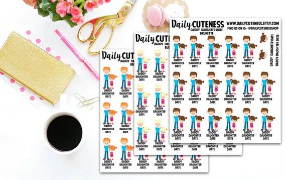 daddy and daughter time planner stickers