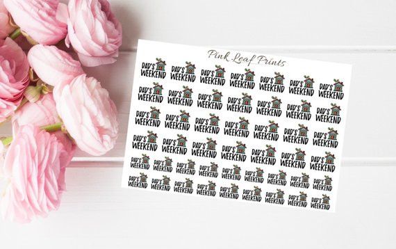 cute dad's house stickers for tracking parent time in your planner