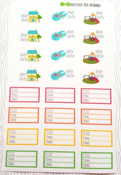 play date stickers featuring park equipment