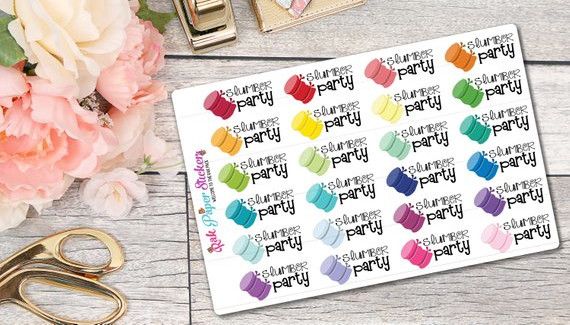 sleeping bag slumber party stickers