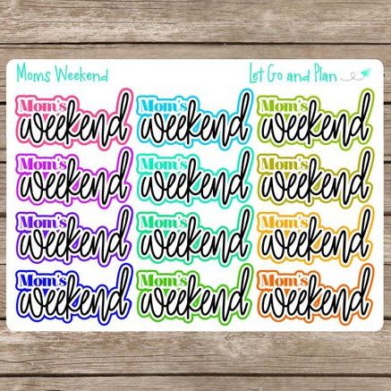 colorful planner stickers for tracking mom's weekends with divorced parents