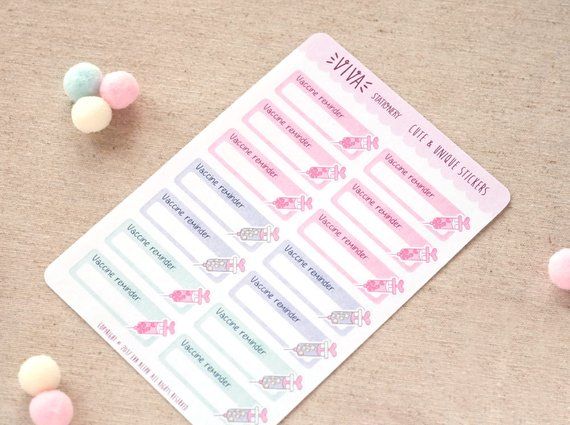 cute reminder stickers for your vaccine time