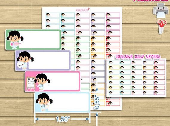 cute printable planner stickers for tracking children's doctor appointments