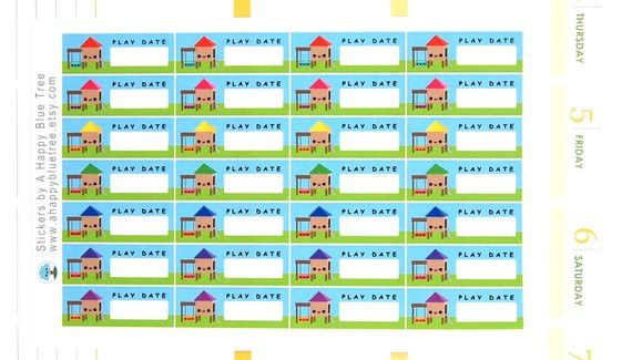 play date stickers featuring a park