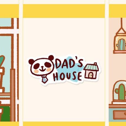 cute dad's house stickers showing a kawaii panda
