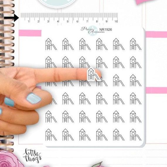 play date planner stickers featuring icons of the park