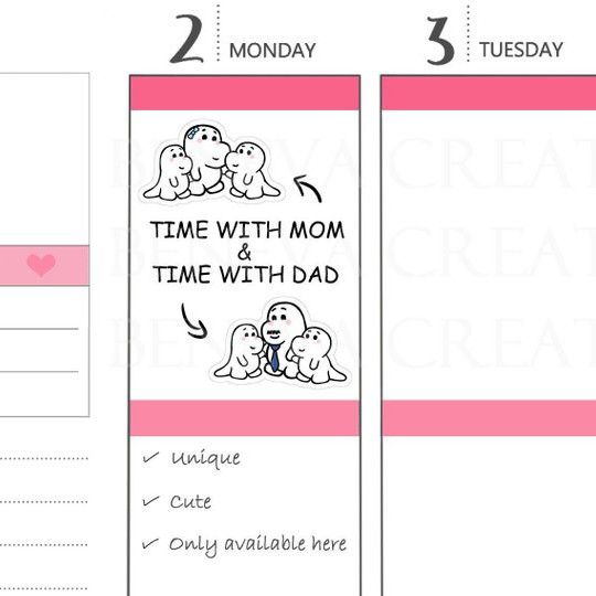 cute dinosaur planner stickers for tracking parent time