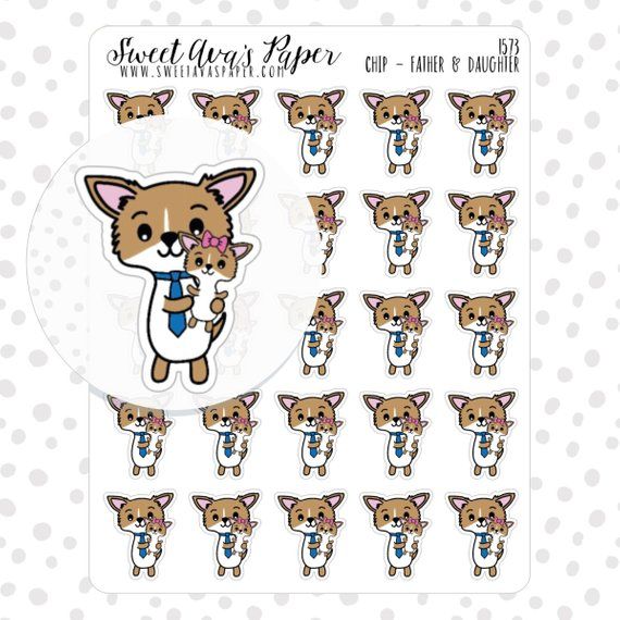 cute planner stickers for tracking daddy and daughter time featuring a dad fox holding a baby fox