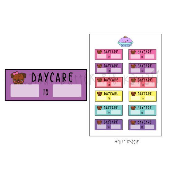 daycare stickers for your planner