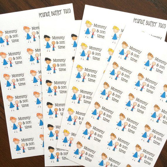 planner stickers for tracking mommy and son time