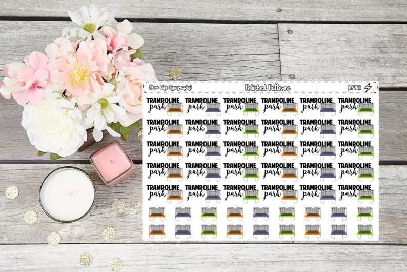 planner stickers for scheduling trips to the trampoline park