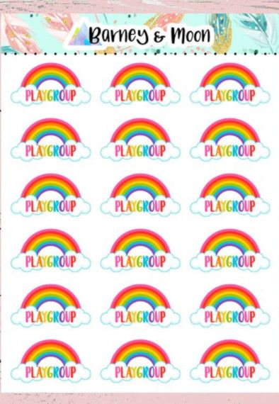 rainbow play group planner stickers