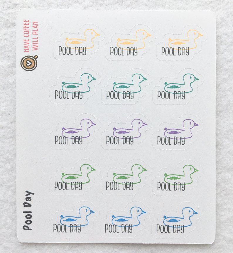 planner stickers for scheduling pool days