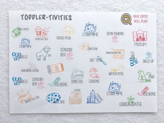 toddler activities planner stickers for keeping track