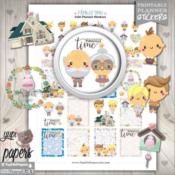 cute planner stickers for family time with grandparents