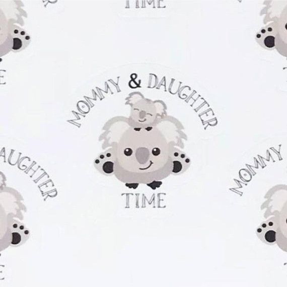 mom and daughter time planner stickers featuring a cute mom koala and baby koala