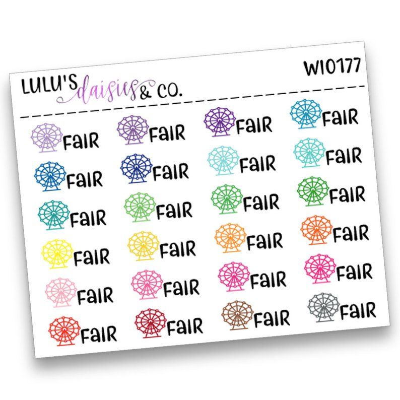 planner stickers for scheduling trips to the fair