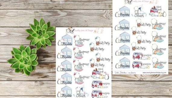 kids social activity planner stickers