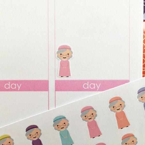 planner stickers featuring grandma