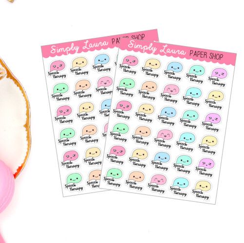 colorful reminder stickers for speech therapy